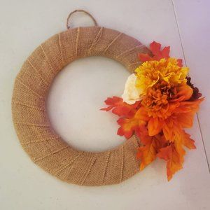 Handmade burlap wreath